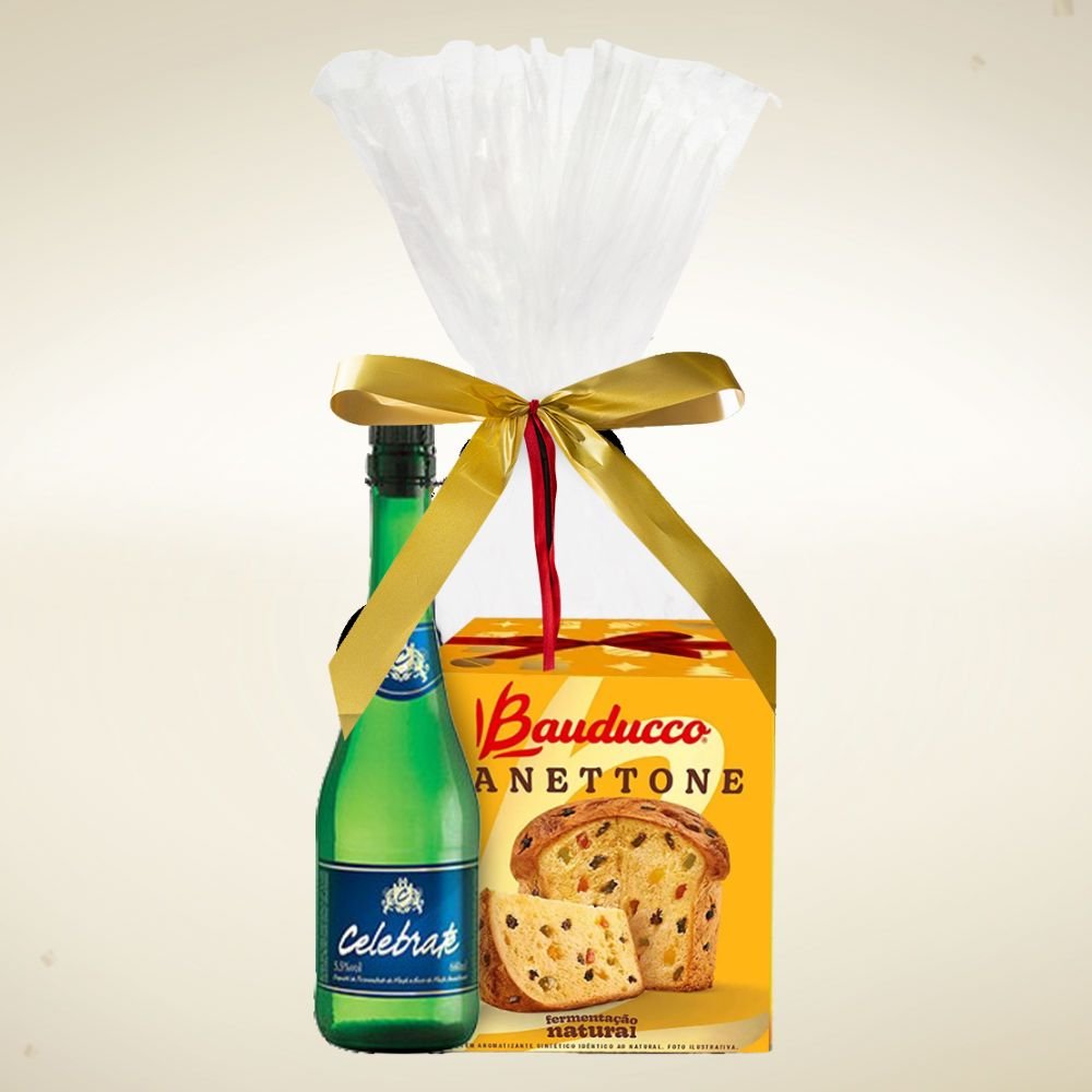 Kit de Natal com Espumante Celebrate e Panettone Bauducco