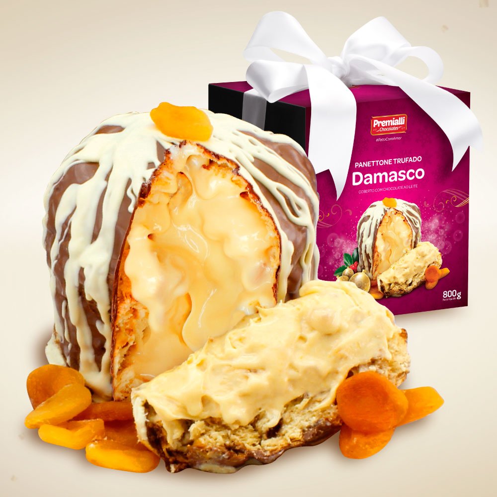 PANETTONE TRUFADO DE DAMASCO - PREMIALLI CHOCOLATES