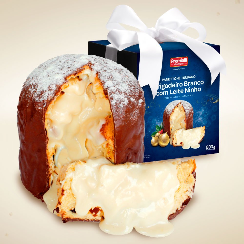 PANETTONE TRUFADO DE BRIGADEIRO BRANCO COM LEITE NINHO
