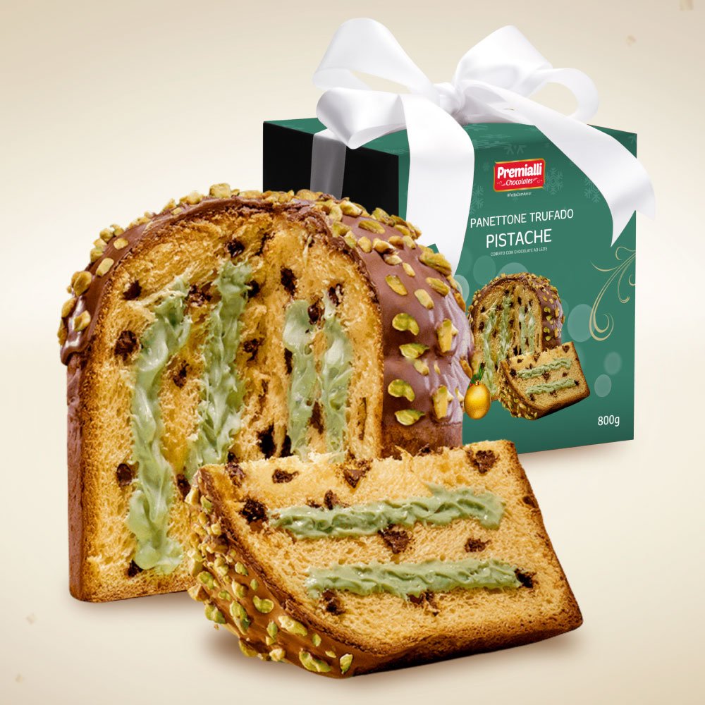 PANETTONE TRUFADO DE PISTACHE - PREMIALLI CHOCOLATES